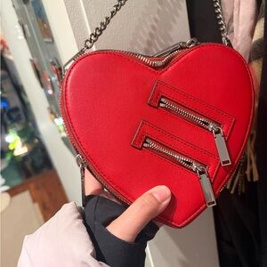 Rebecca Minkoff Red Heart-Shaped Crossbody Bag
